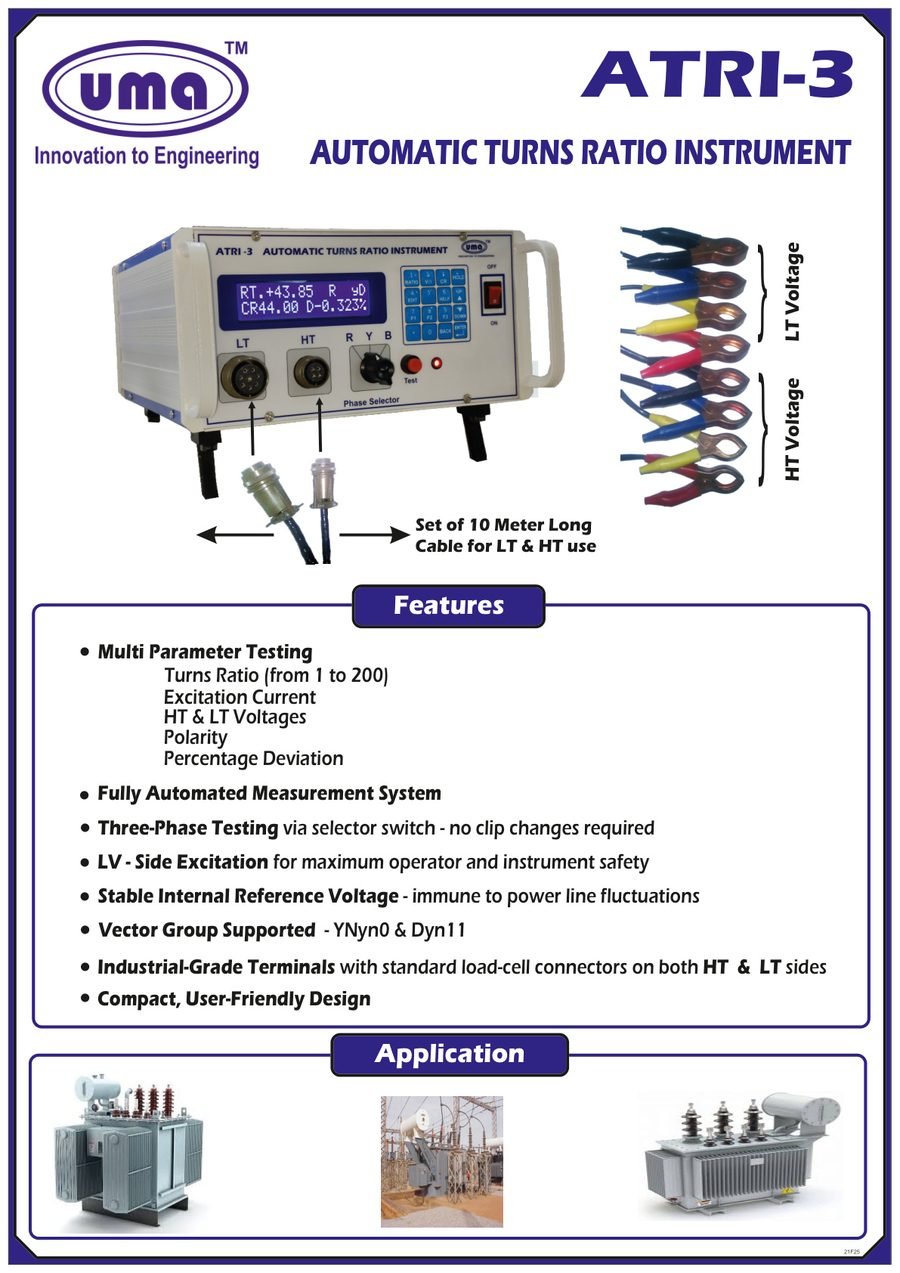 Automatic Turns Ratio Instrument ATRI-3 catalog page