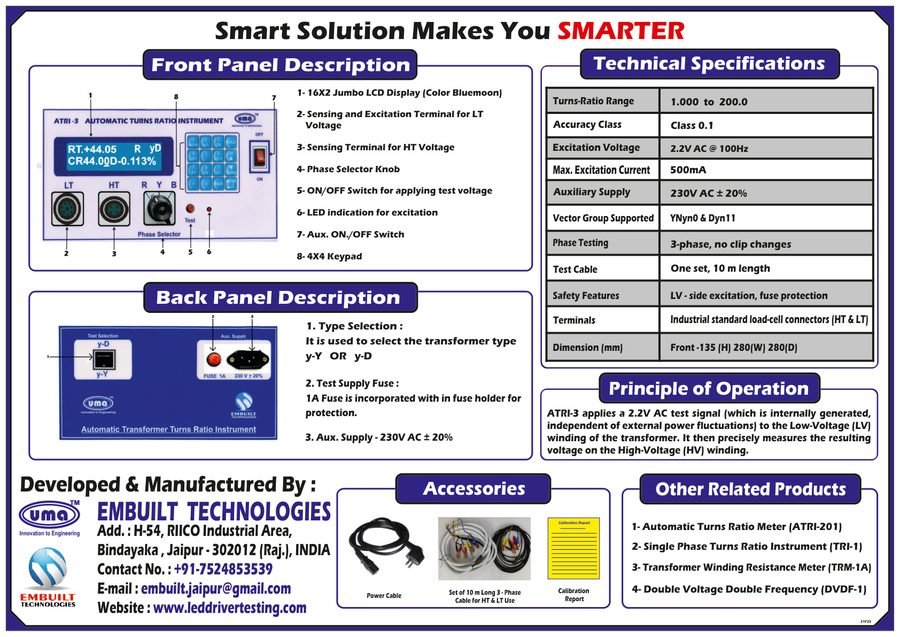 Automatic Turns Ratio Instrument ATRI-3 catalog page