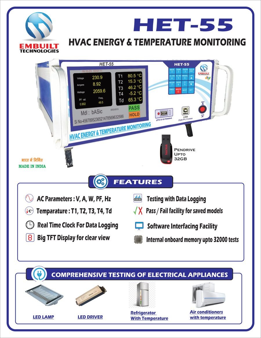 HVAC Energy & Temperature Monitoring HET-55 catalog page