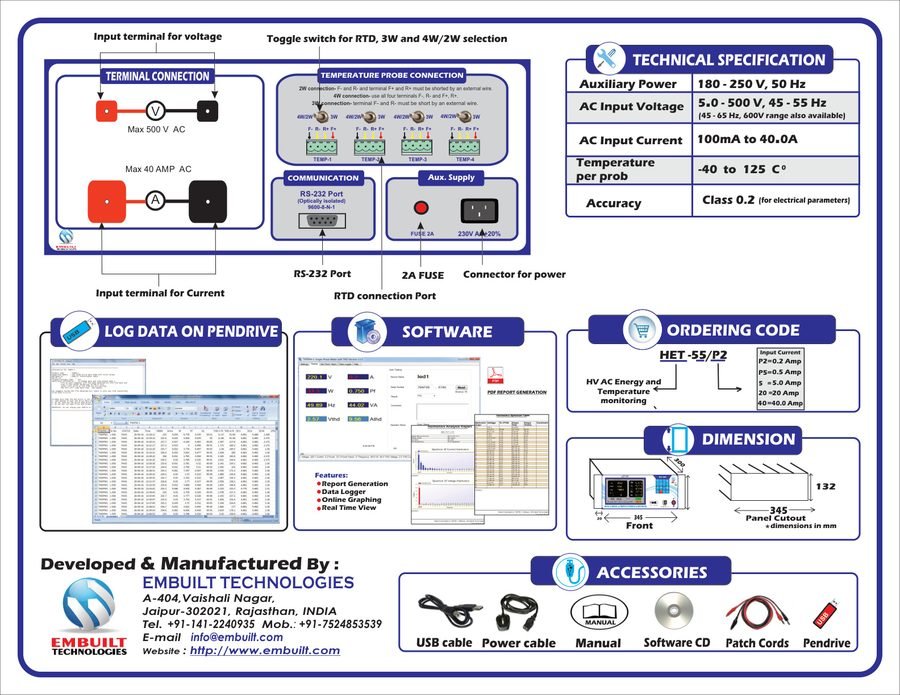 HVAC Energy & Temperature Monitoring HET-55 catalog page