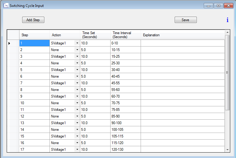 PRPT-16 Software Input Page
