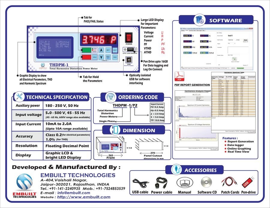 THD Power Meter THDPM-1 catalog page
