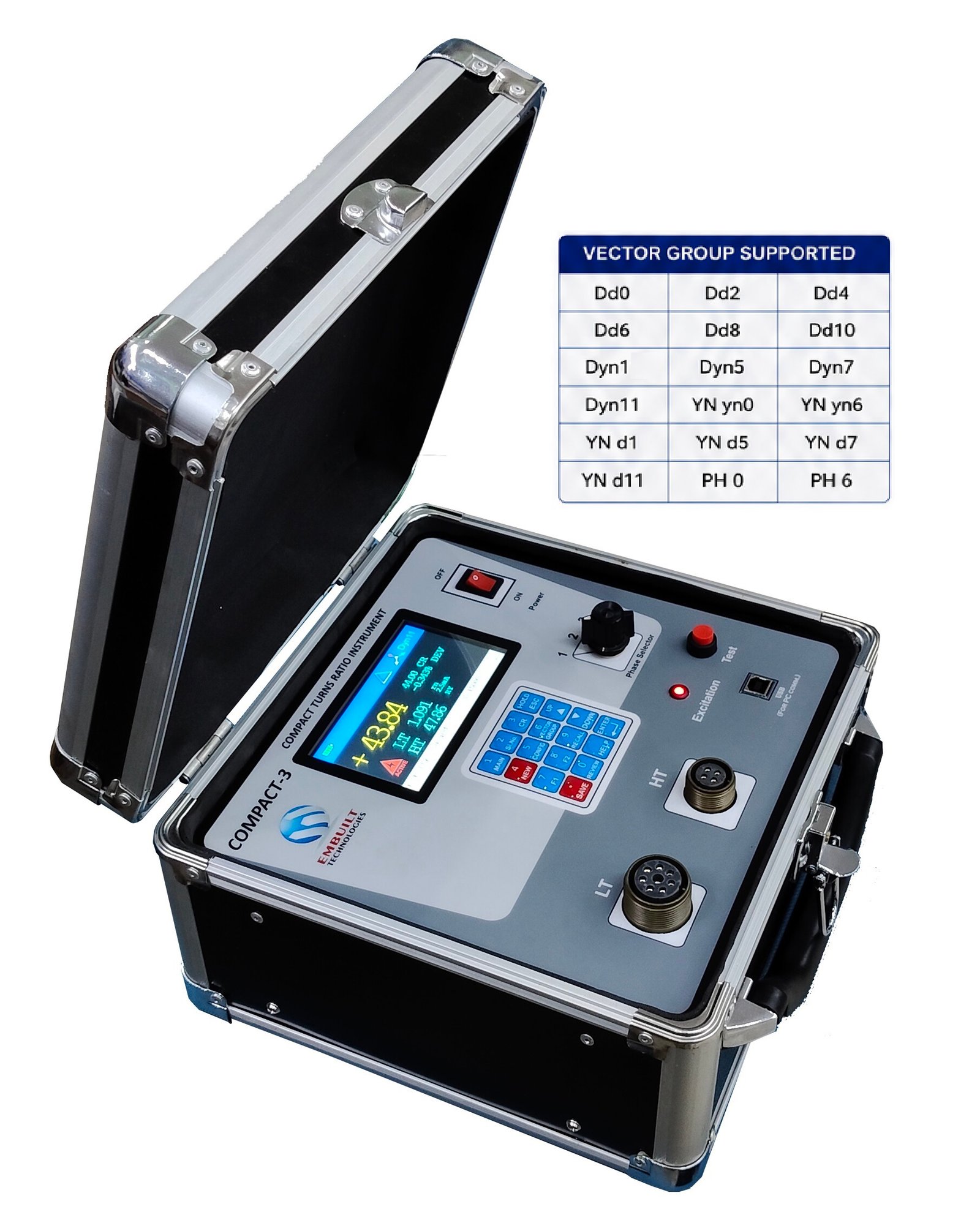 Three-Phase Portable Battery Operated Transformer Turns Ratio Instrument
